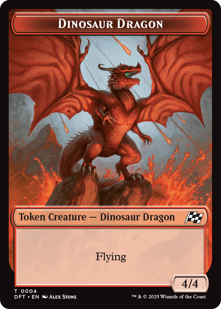 Dinosaur Dragon // Treasure Double-Sided Token [Aetherdrift Tokens] | Empire Gaming NC