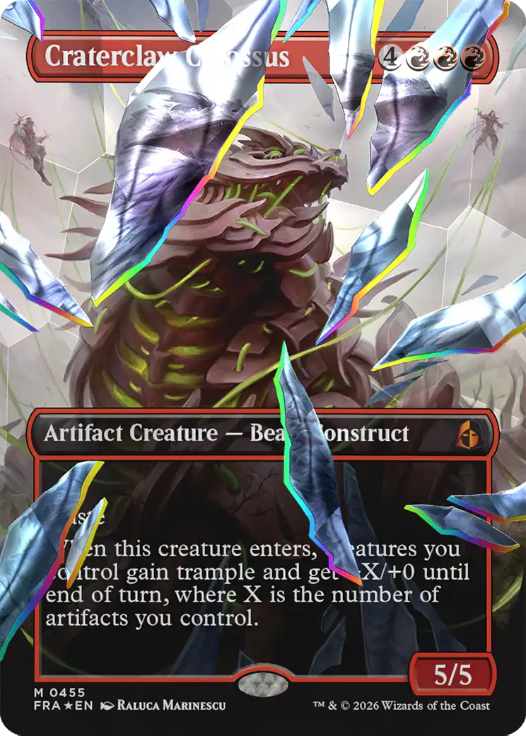 Craterclaw Colossus (Borderless) (Facet Foil) [Reality Fracture] | Empire Gaming NC