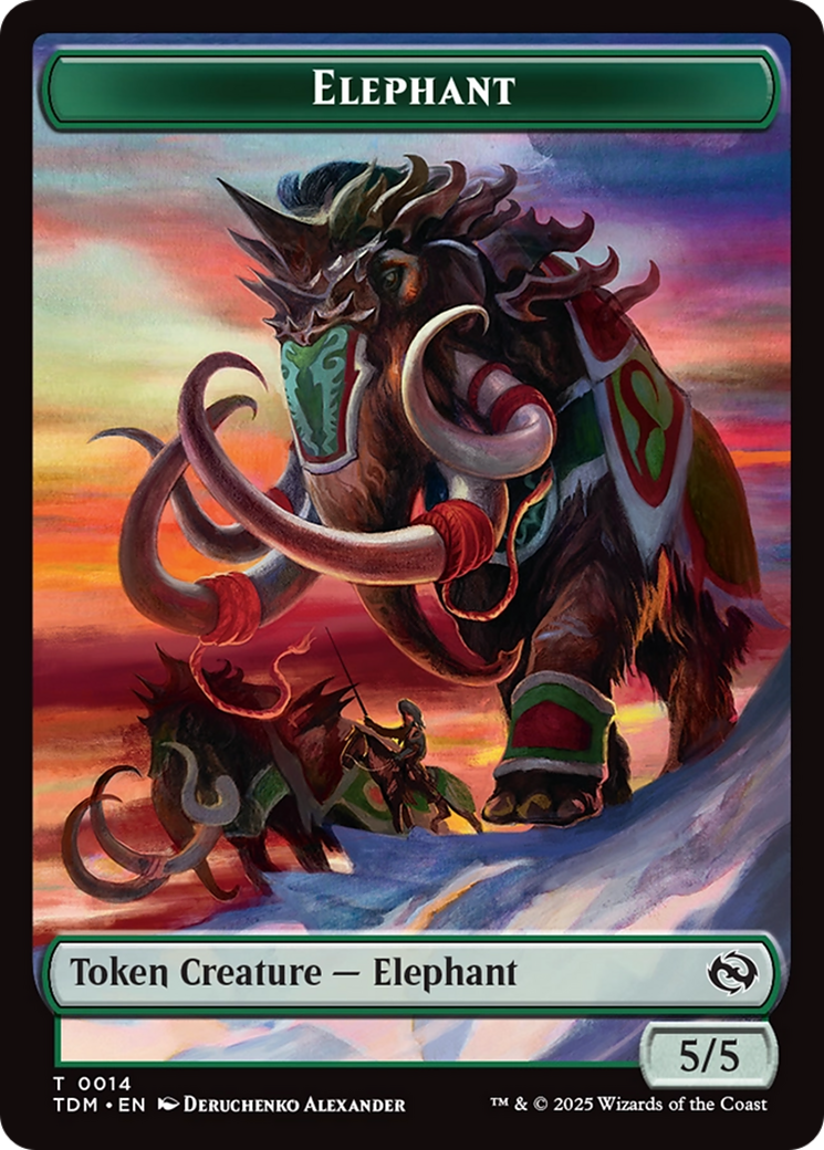 Elephant // Treasure Double-Sided Token [Tarkir: Dragonstorm Tokens] | Empire Gaming NC