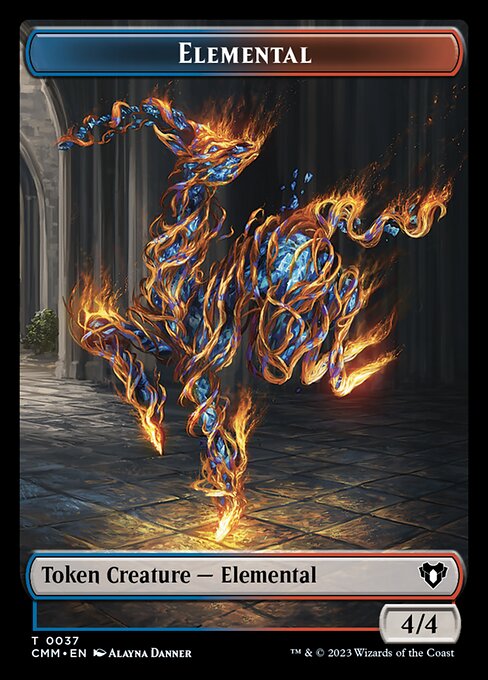 Treasure // Elemental (0037) Double-Sided Token [Commander Masters Tokens] | Empire Gaming NC