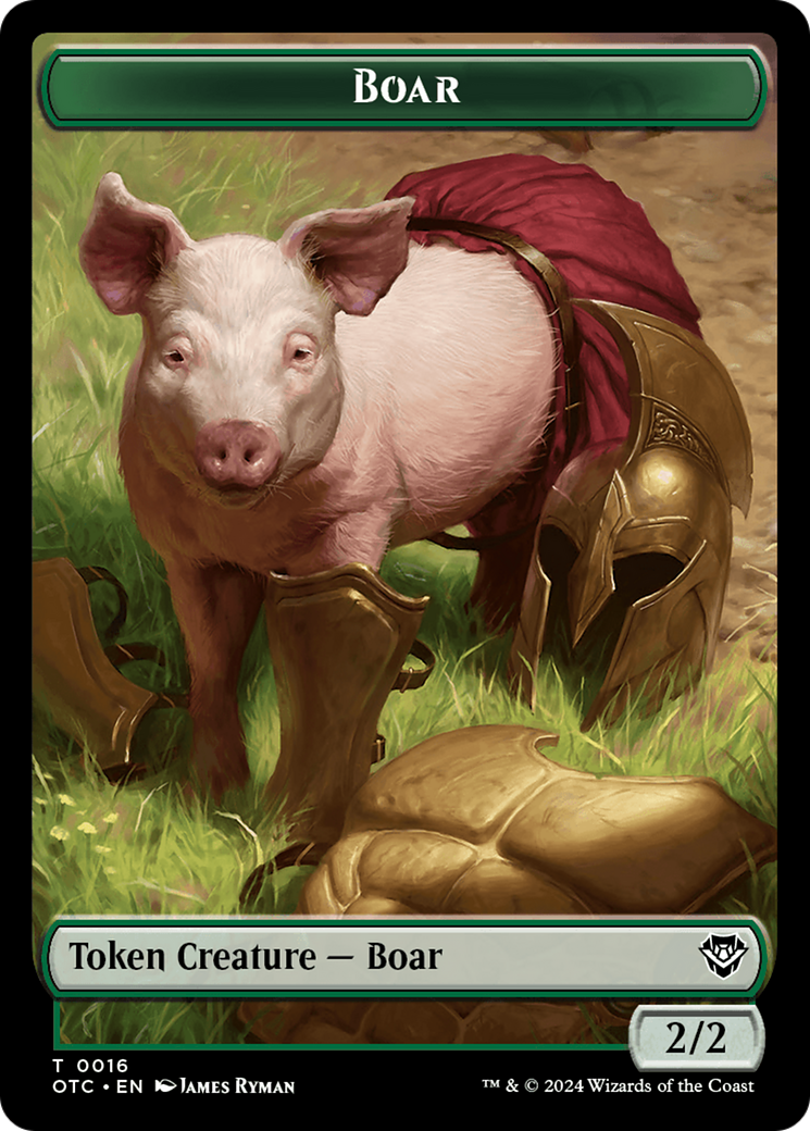 Boar // Manifest Double-Sided Token [Outlaws of Thunder Junction Commander Tokens] | Empire Gaming NC