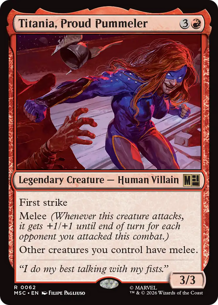 Titania, Proud Pummeler (Surge Foil) [Marvel Super Heroes Commander] | Empire Gaming NC