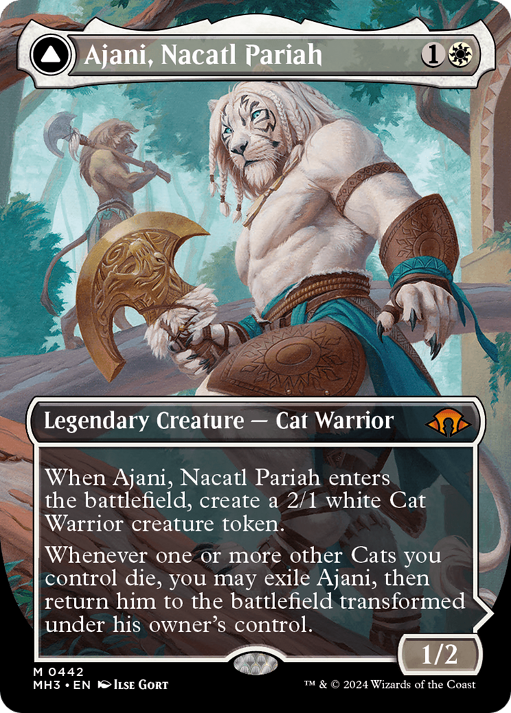 Ajani, Nacatl Pariah // Ajani, Nacatl Avenger (Borderless) [Modern Horizons 3] | Empire Gaming NC