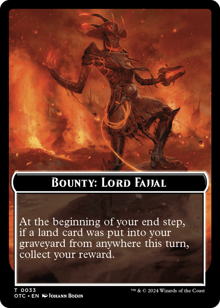 Bounty: Lord Fajjal // Bounty Rules Double-Sided Token [Outlaws of Thunder Junction Commander Tokens] | Empire Gaming NC