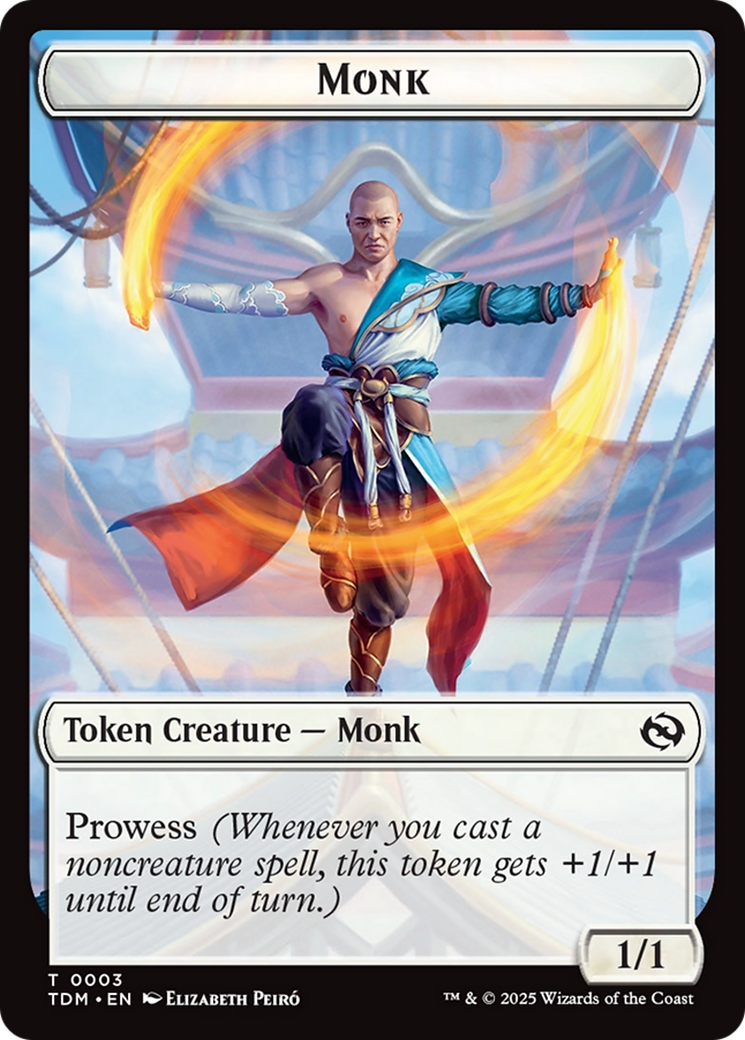 Bird // Monk Double-Sided Token [Tarkir: Dragonstorm Tokens] | Empire Gaming NC