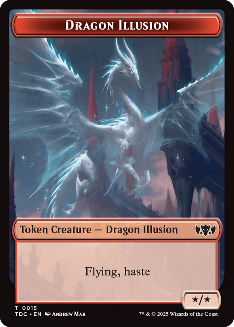 Dragon Illusion // Monk Double-Sided Token [Tarkir: Dragonstorm Commander Tokens] | Empire Gaming NC