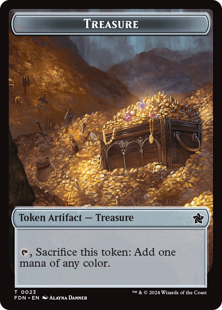Goblin // Treasure Double-Sided Token [Foundations Tokens] | Empire Gaming NC