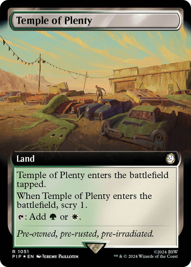 Temple of Plenty (Extended Art) (Surge Foil) [Fallout] | Empire Gaming NC