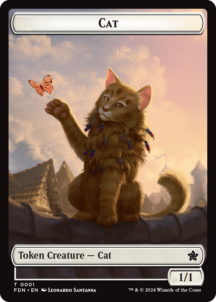 Cat (0001) // Cat (0002) Doubled-Sided Token [Foundations Tokens] | Empire Gaming NC