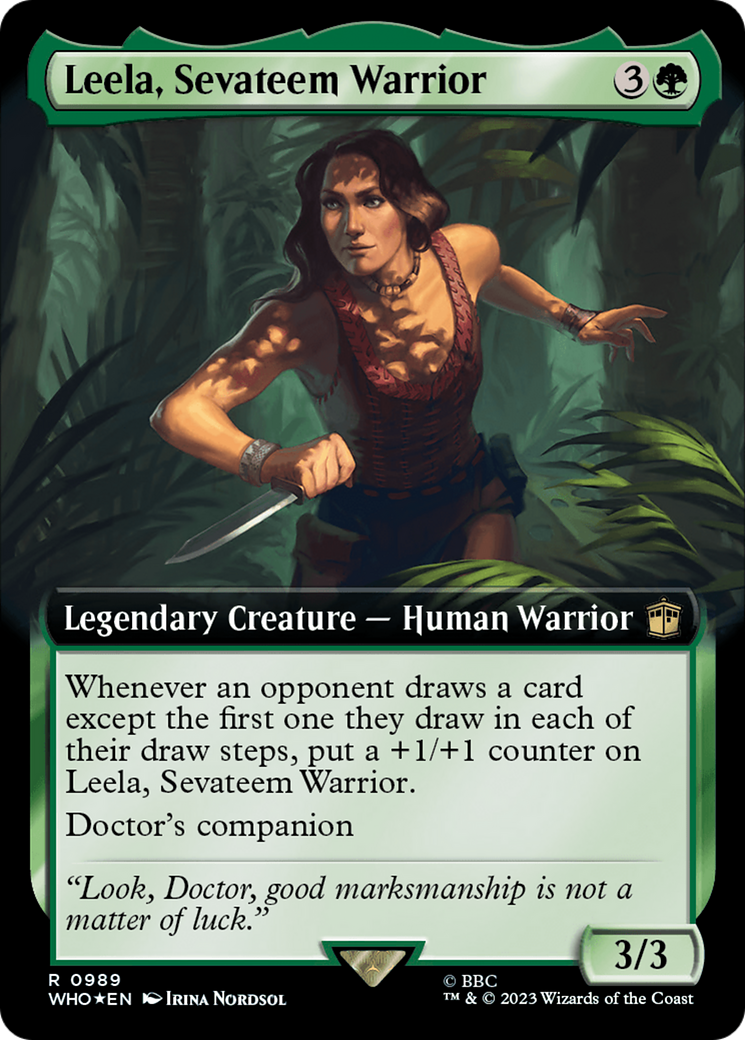 Leela, Sevateem Warrior (Extended Art) (Surge Foil) [Doctor Who] | Empire Gaming NC