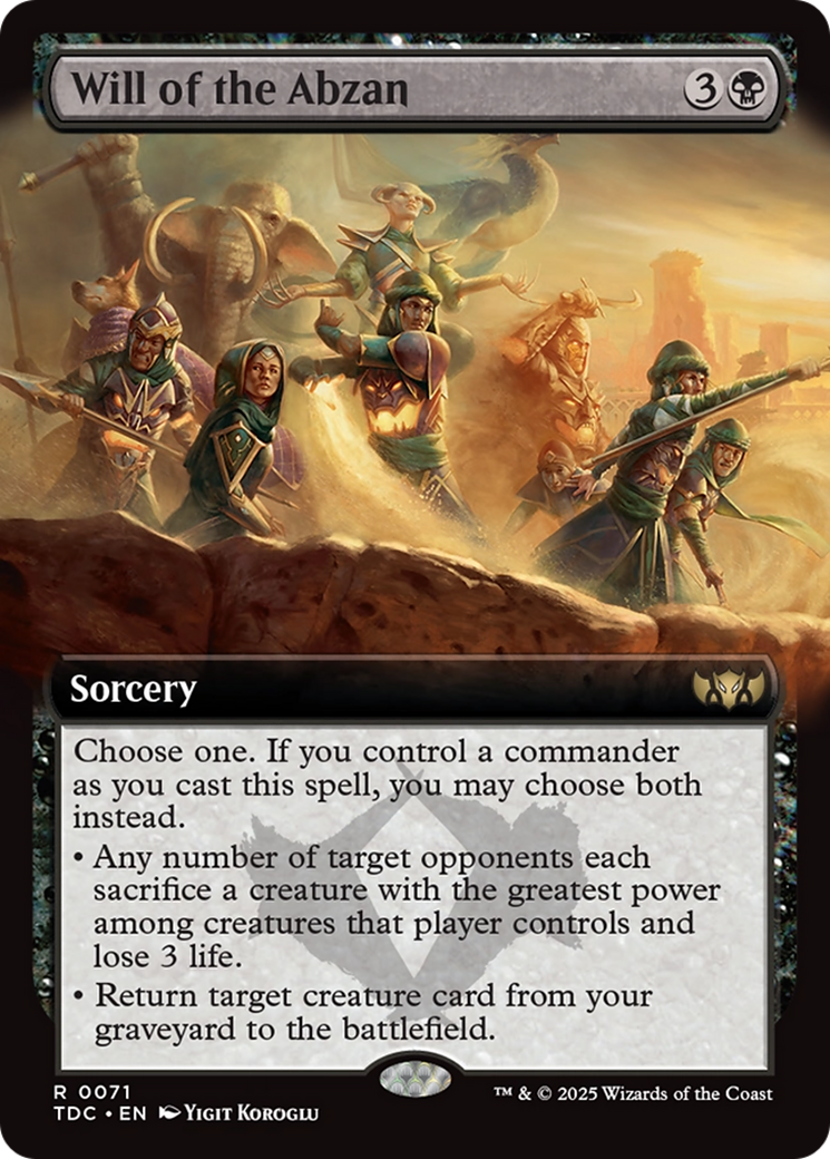 Will of the Abzan (Extended Art) [Tarkir: Dragonstorm Commander] | Empire Gaming NC