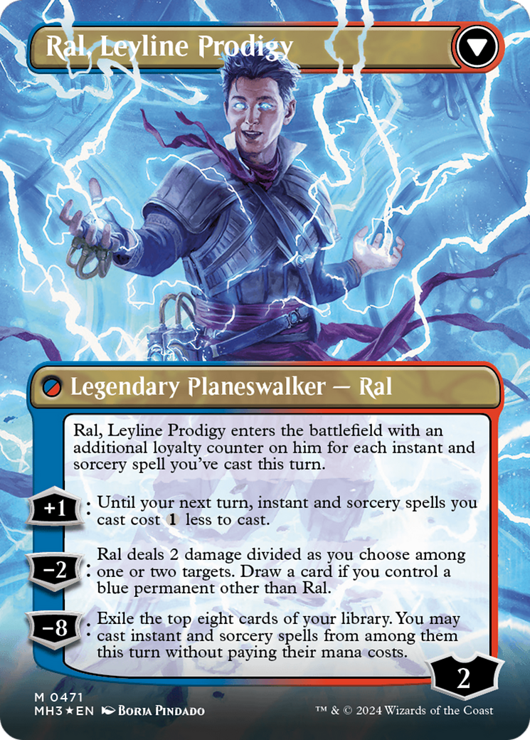 Ral, Monsoon Mage // Ral, Leyline Prodigy (Borderless) (Textured Foil) [Modern Horizons 3] | Empire Gaming NC