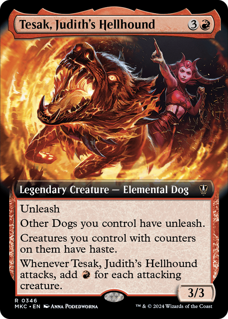 Tesak, Judith's Hellhound (Extended Art) [Murders at Karlov Manor Commander] | Empire Gaming NC