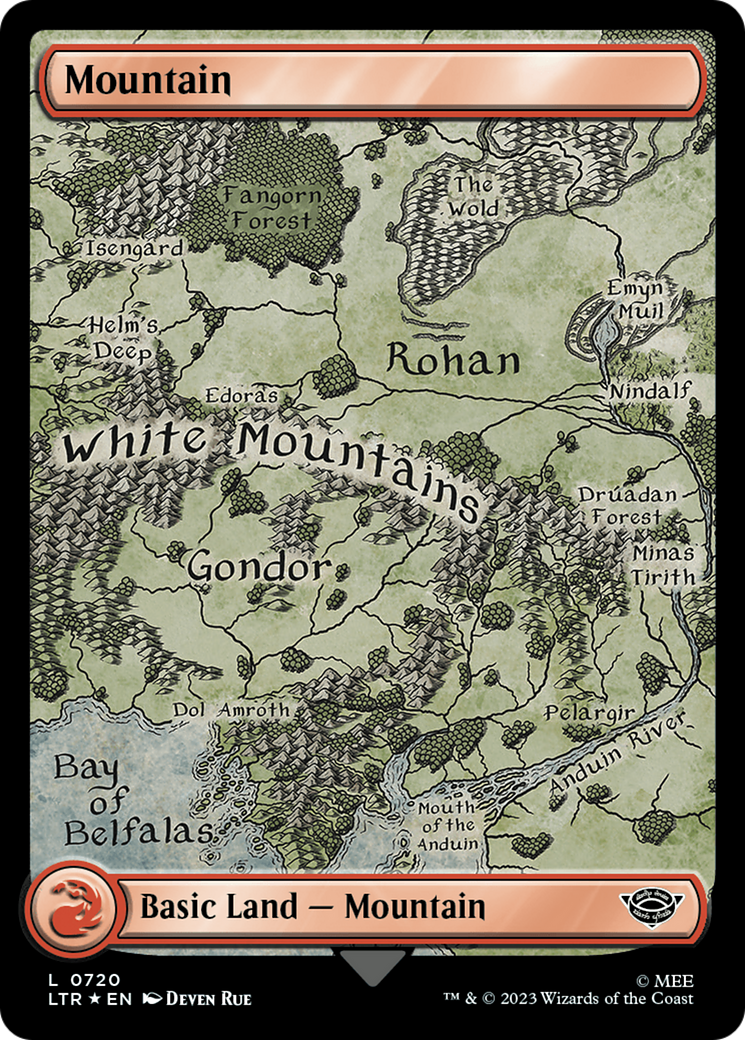 Mountain (720) (Surge Foil) [The Lord of the Rings: Tales of Middle-Earth] | Empire Gaming NC