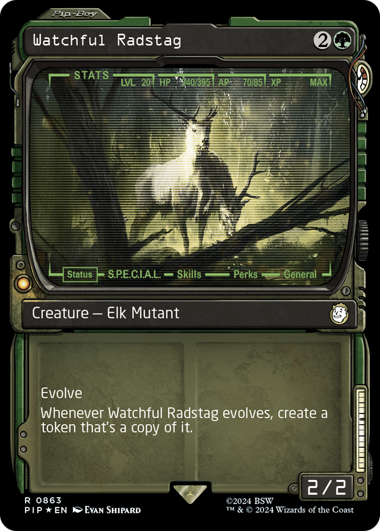 Watchful Radstag (Showcase) (Surge Foil) [Fallout] | Empire Gaming NC