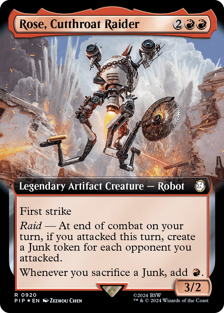 Rose, Cutthroat Raider (Extended Art) (Surge Foil) [Fallout] | Empire Gaming NC