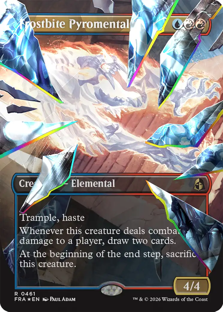 Frostbite Pyromental (Borderless) (Facet Foil) [Reality Fracture] | Empire Gaming NC