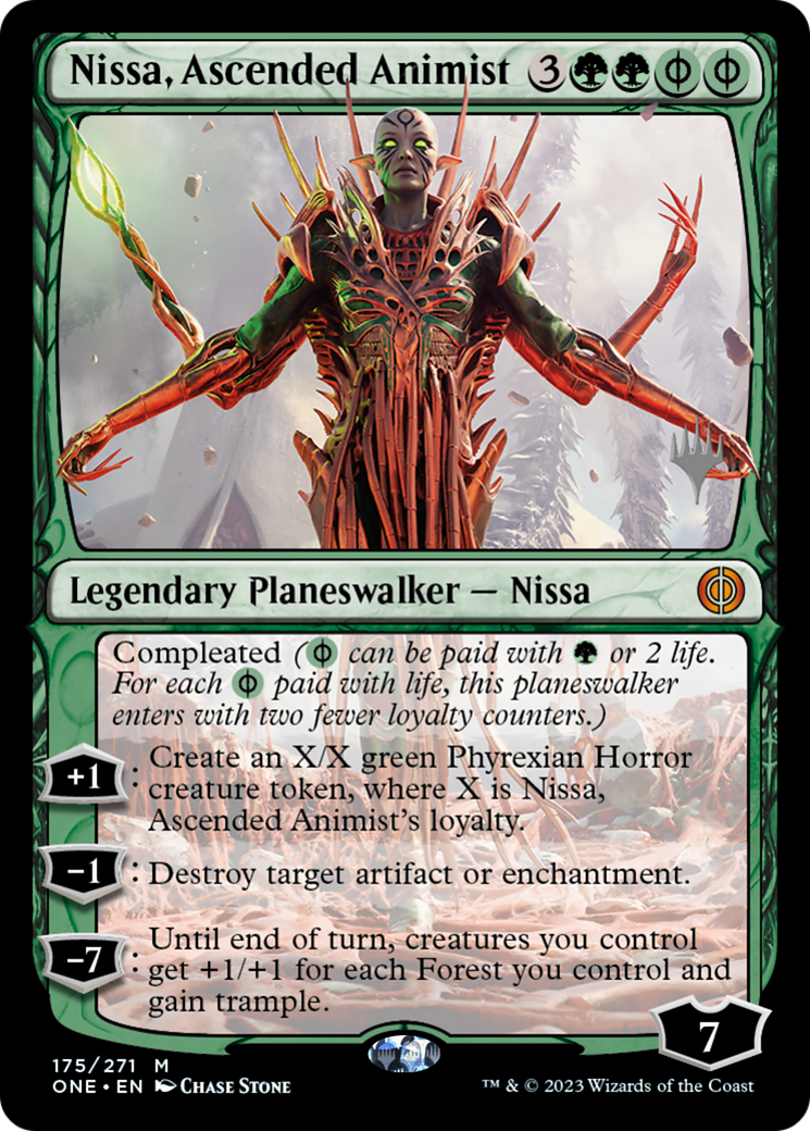 Nissa, Ascended Animist (Promo Pack) [Phyrexia: All Will Be One Promos] | Empire Gaming NC