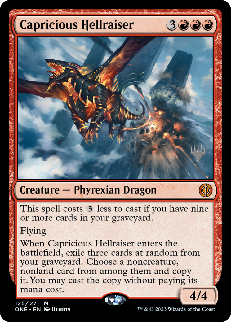 Capricious Hellraiser (Promo Pack) [Phyrexia: All Will Be One Promos] | Empire Gaming NC