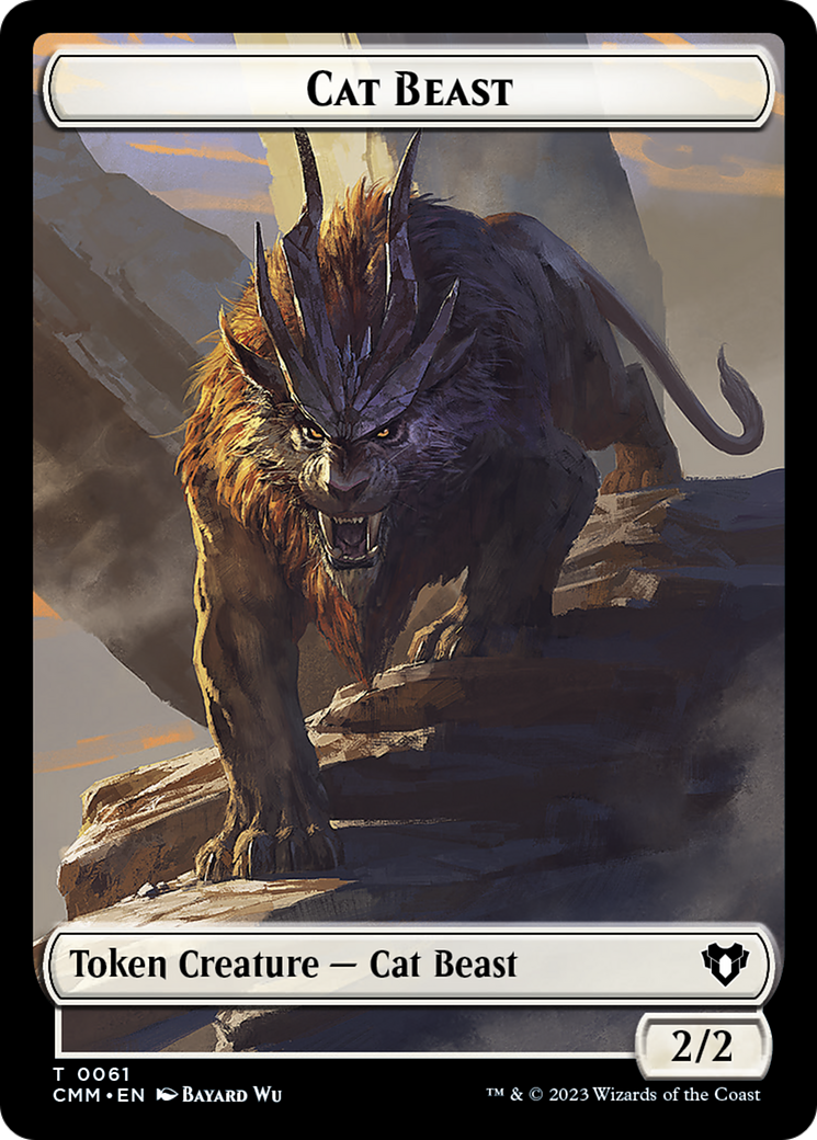 Cleric // Cat Beast Double-Sided Token [Commander Masters Tokens] | Empire Gaming NC