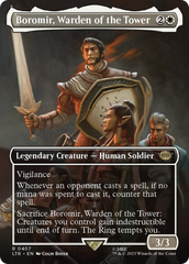 Boromir, Warden of the Tower (Borderless Alternate Art) [The Lord of the Rings: Tales of Middle-Earth] | Empire Gaming NC