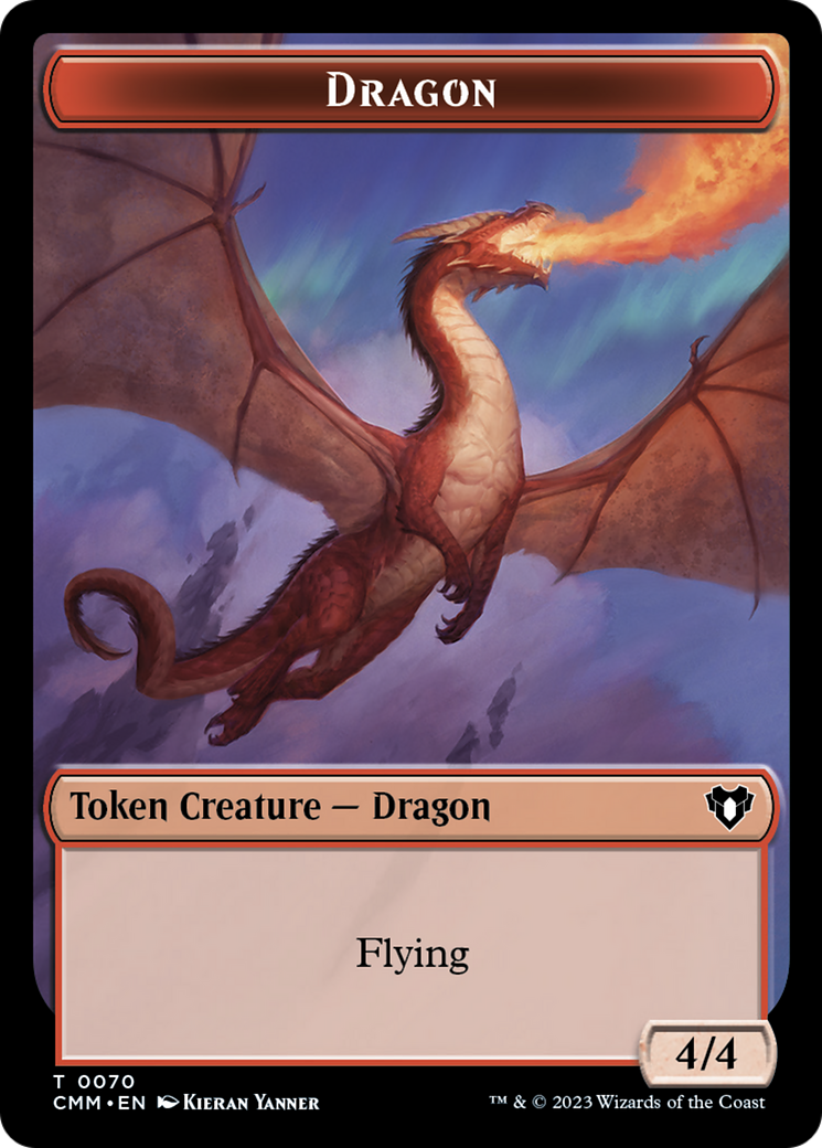 Dragon // Kor Ally Double-Sided Token [Commander Masters Tokens] | Empire Gaming NC