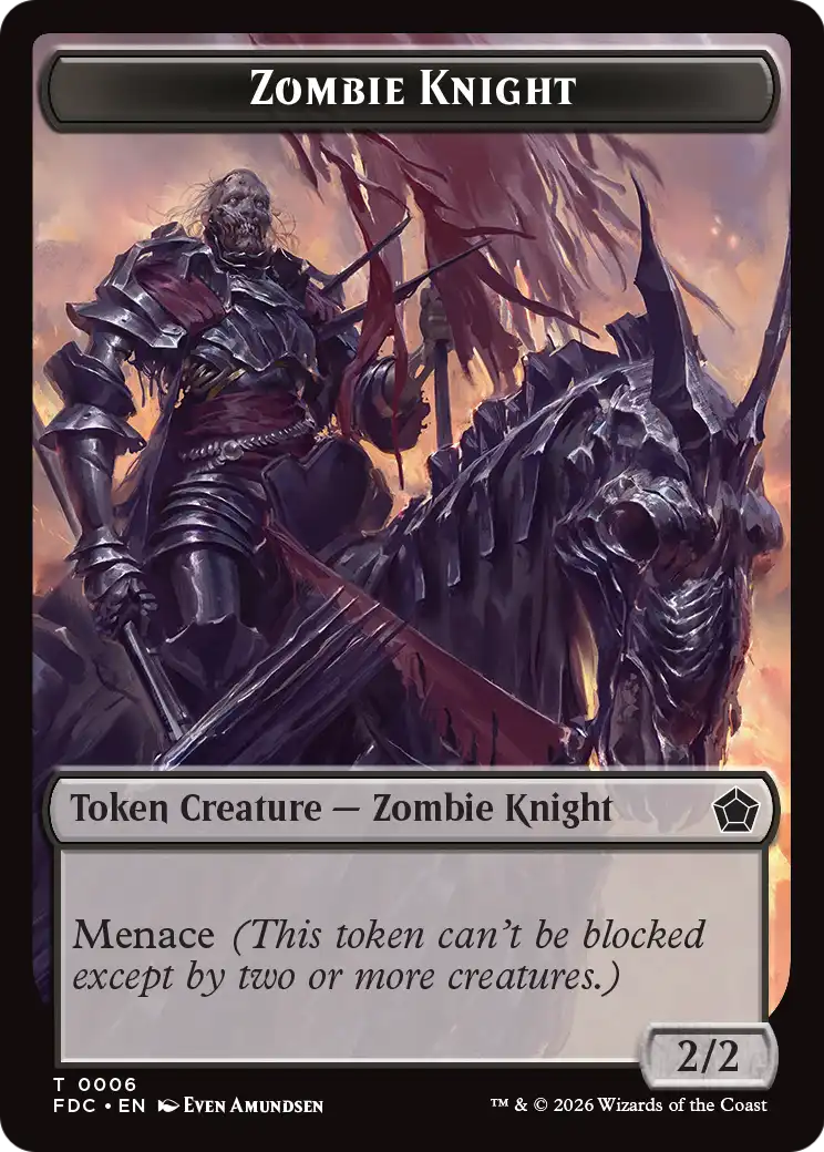 Zombie // Zombie Knight Double-Sided Token [Foundations Commander Tokens] | Empire Gaming NC