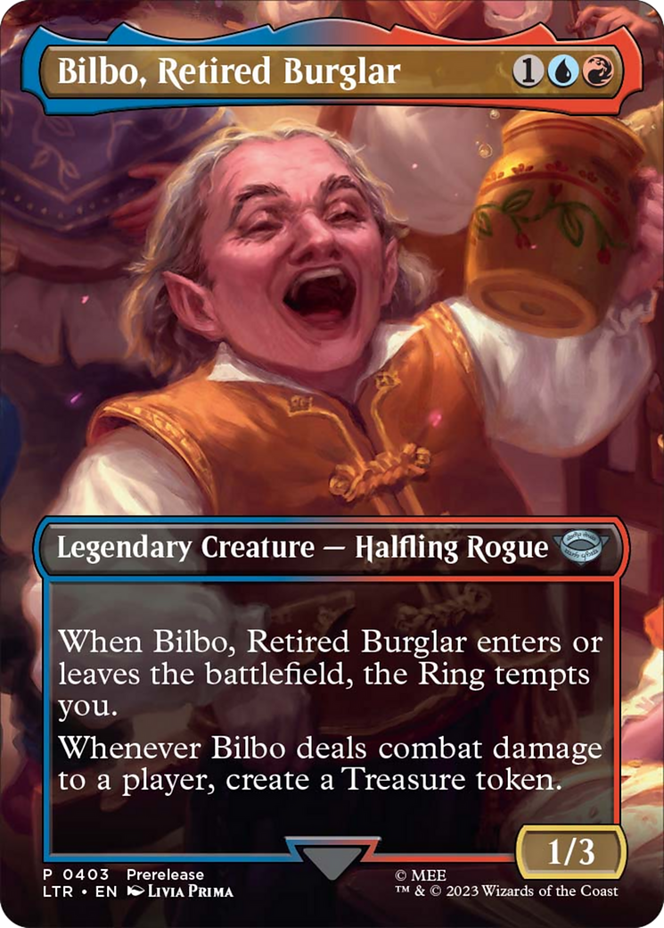 Bilbo, Retired Burglar (Borderless Alternate Art) [The Lord of the Rings: Tales of Middle-Earth] | Empire Gaming NC