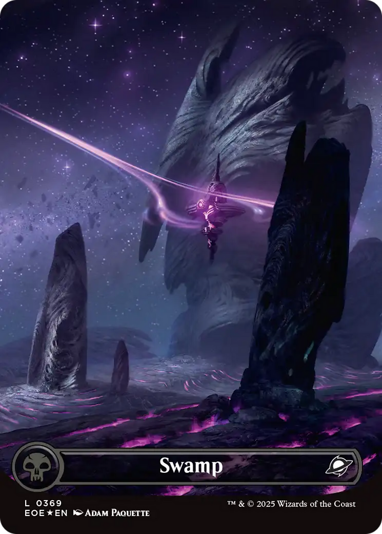 Swamp (0369) (Borderless) (Galaxy Foil) [Edge of Eternities] | Empire Gaming NC