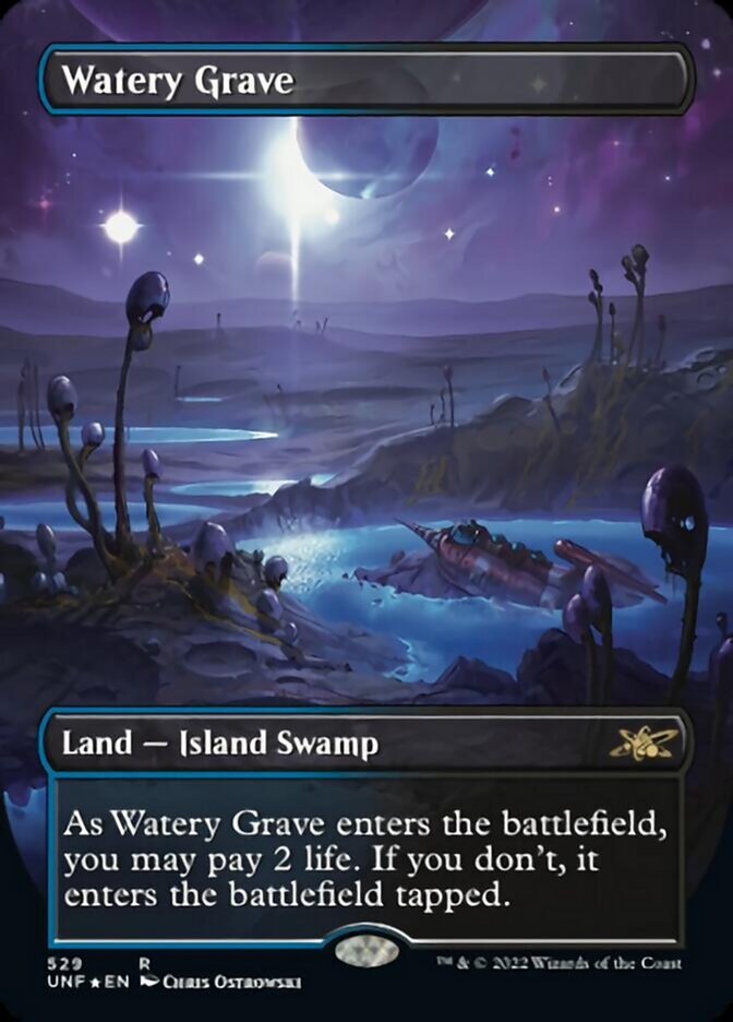 Watery Grave (Borderless) (Galaxy Foil) [Unfinity] | Empire Gaming NC