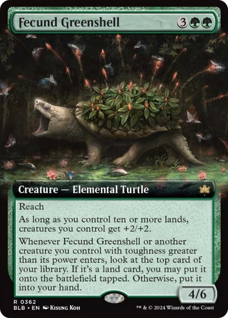 Fecund Greenshell (Extended Art) [Bloomburrow] | Empire Gaming NC