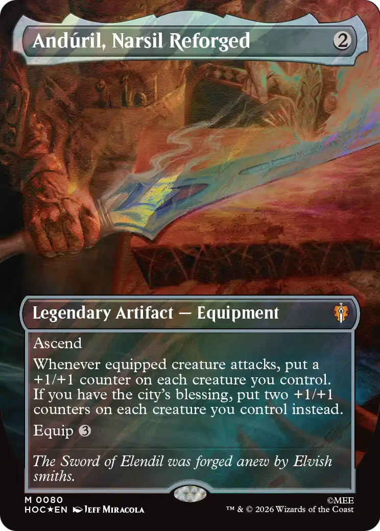 Anduril, Narsil Reforged (Borderless) (Surge Foil) [The Hobbit: Eternal-Legal] | Empire Gaming NC