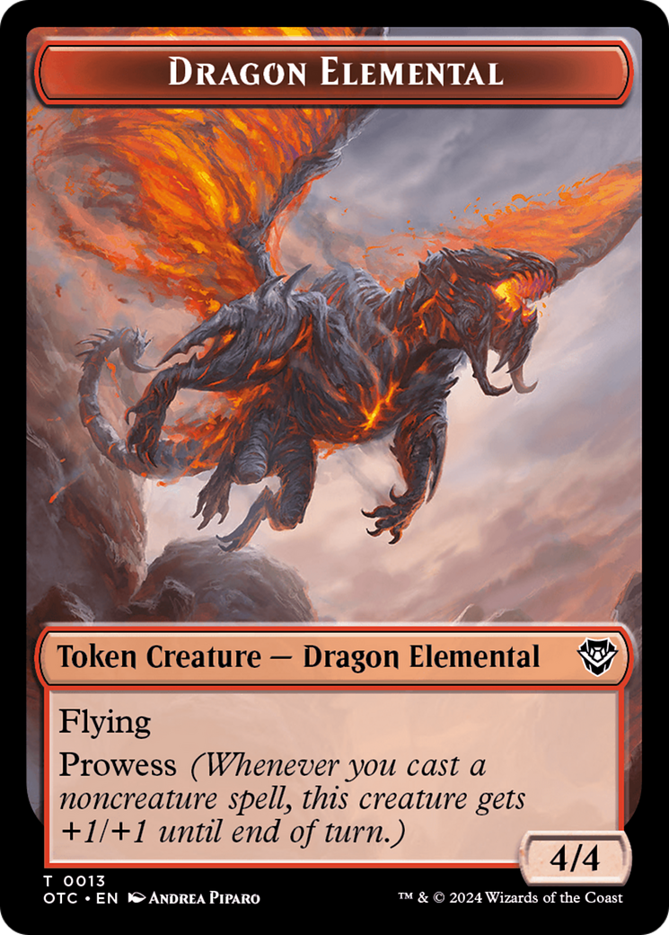 Dragon Elemental // Bird Illusion Double-Sided Token [Outlaws of Thunder Junction Commander Tokens] | Empire Gaming NC