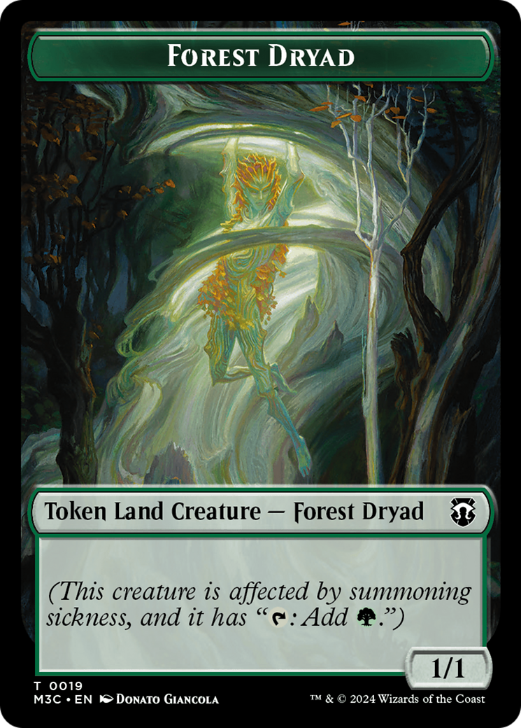 Boar (Ripple Foil) // Forest Dryad Double-Sided Token [Modern Horizons 3 Commander Tokens] | Empire Gaming NC