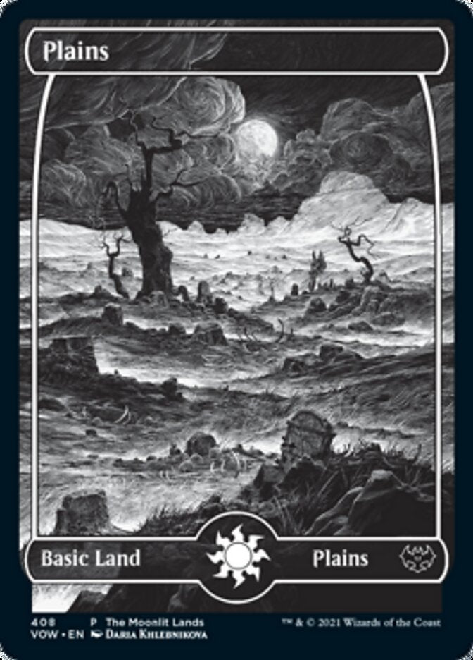 Plains (The Moonlit Lands) (Foil Etched) [Innistrad: Crimson Vow Promos] | Empire Gaming NC