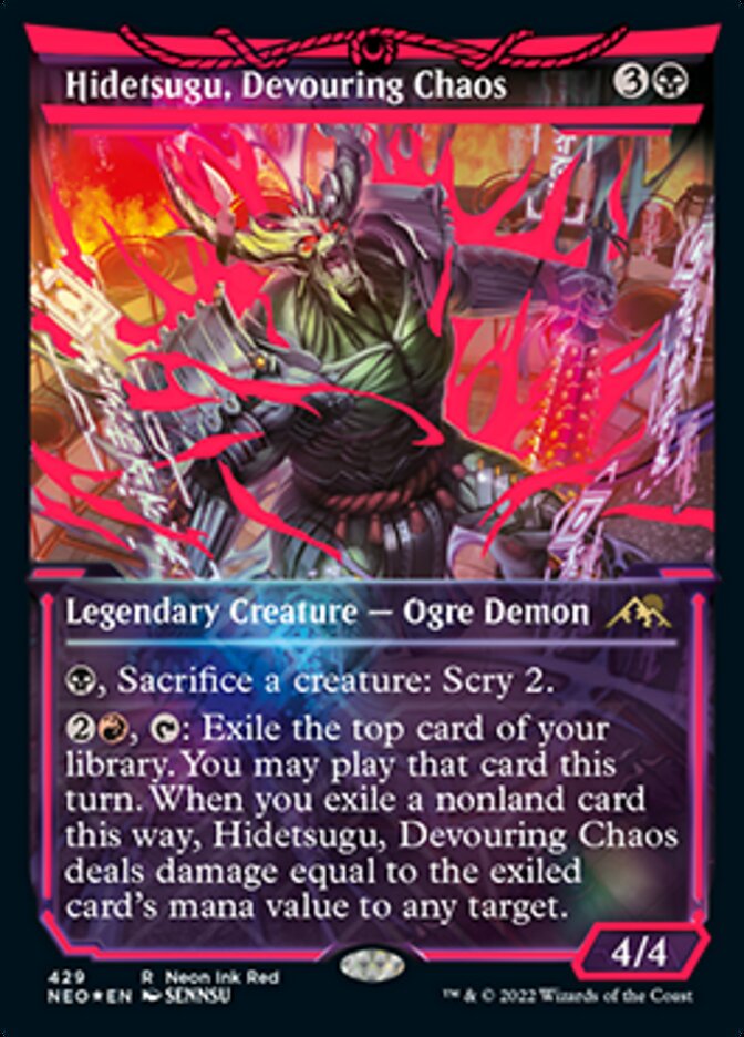 Hidetsugu, Devouring Chaos (Neon Ink Red) [Kamigawa: Neon Dynasty] | Empire Gaming NC