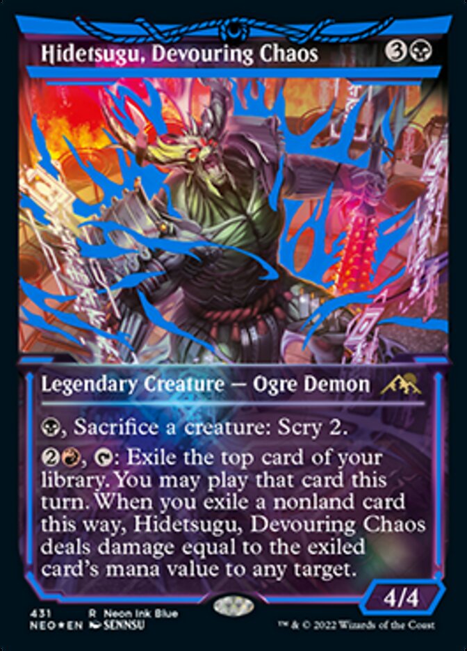 Hidetsugu, Devouring Chaos (Neon Ink Blue) [Kamigawa: Neon Dynasty] | Empire Gaming NC