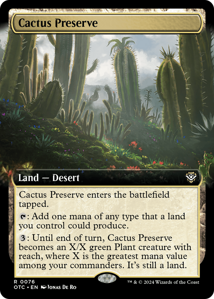 Cactus Preserve (Extended Art) [Outlaws of Thunder Junction Commander] | Empire Gaming NC