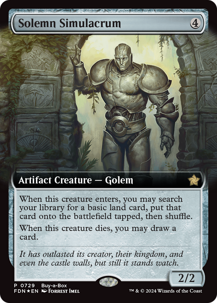 Solemn Simulacrum (Extended Art) (Buy-A-Box) [Foundations Promos] | Empire Gaming NC