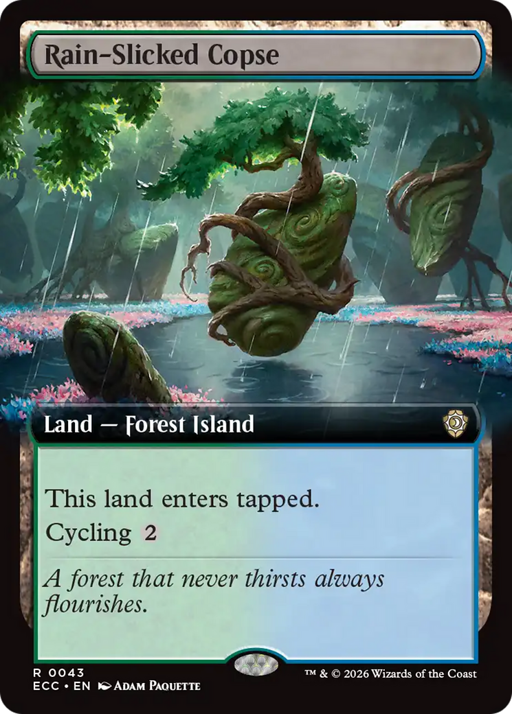 Rain-Slicked Copse (Extended Art) [Lorwyn Eclipsed Commander] | Empire Gaming NC