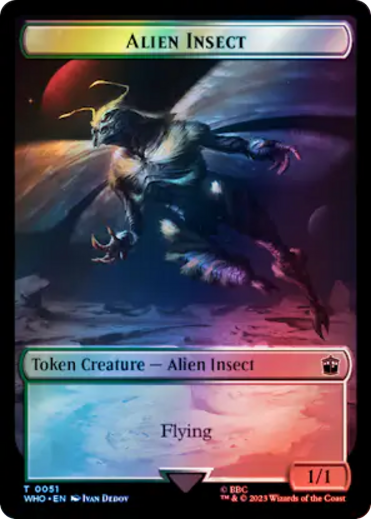 Alien Angel // Alien Insect Double-Sided Token (Surge Foil) [Doctor Who Tokens] | Empire Gaming NC