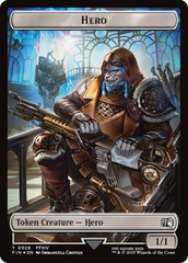 Bird // Hero (0028) Double-Sided Token (Surge Foil) [FINAL FANTASY Commander Tokens] | Empire Gaming NC