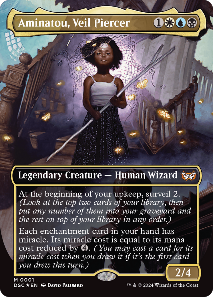 Aminatou, Veil Piercer (Borderless) [Duskmourn: House of Horror Commander] | Empire Gaming NC