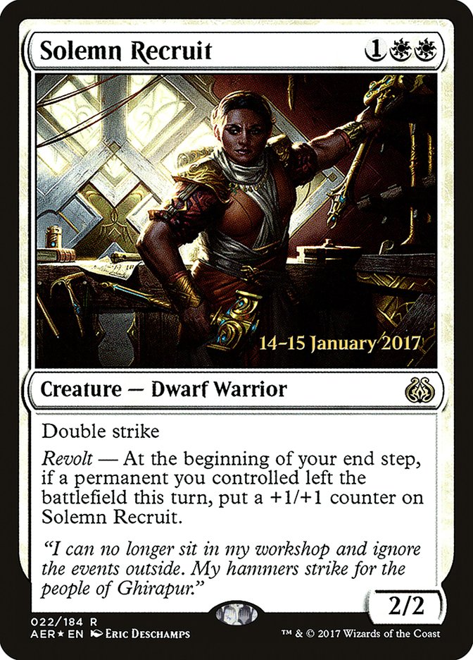 Solemn Recruit [Aether Revolt Prerelease Promos] | Empire Gaming NC