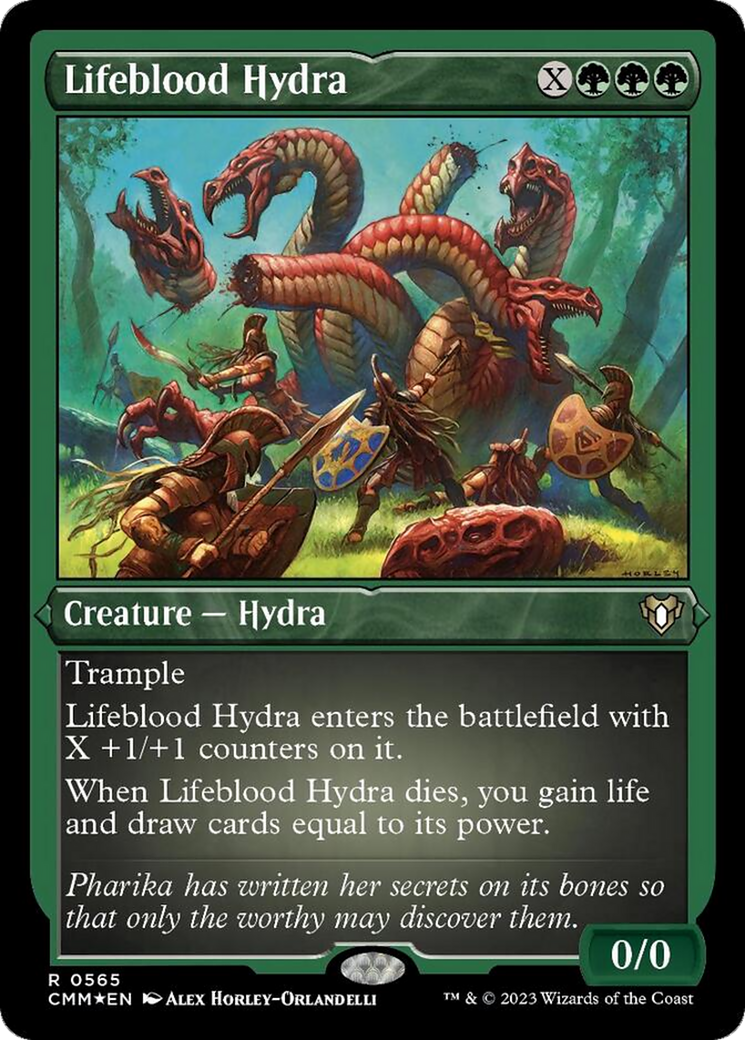 Lifeblood Hydra (Foil Etched) [Commander Masters] | Empire Gaming NC