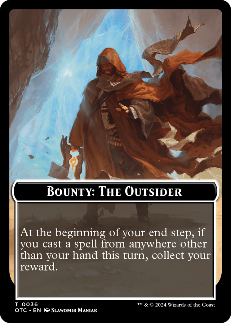 Bounty: The Outsider // Bounty Rules Double-Sided Token [Outlaws of Thunder Junction Commander Tokens] | Empire Gaming NC