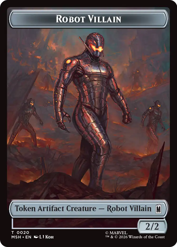 Soldier // Robot Villain Double-Sided Token [Marvel Super Heroes Tokens] | Empire Gaming NC