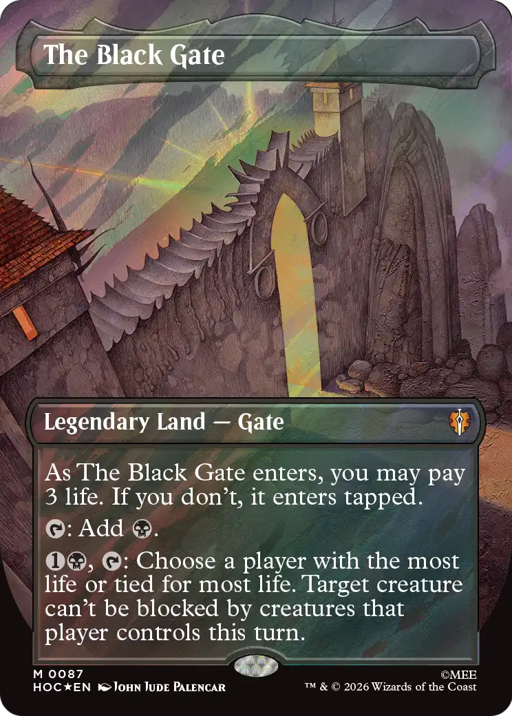 The Black Gate (Borderless) (Surge Foil) [The Hobbit: Eternal-Legal] | Empire Gaming NC