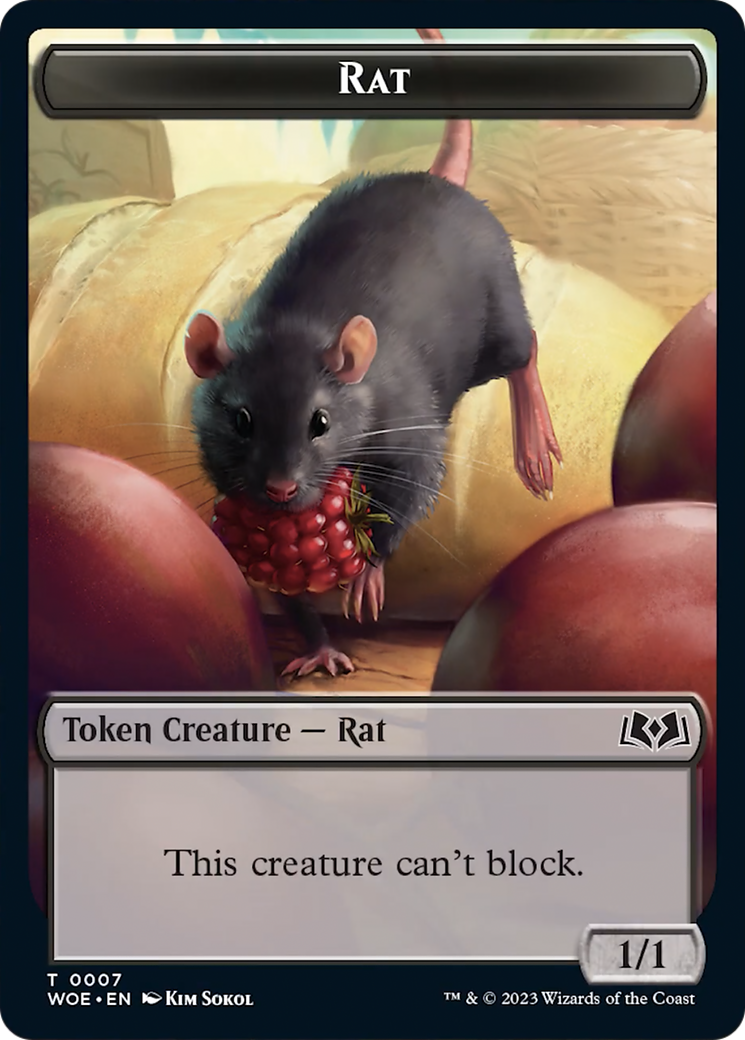 Rat // Food (0012) Double-Sided Token [Wilds of Eldraine Tokens] | Empire Gaming NC