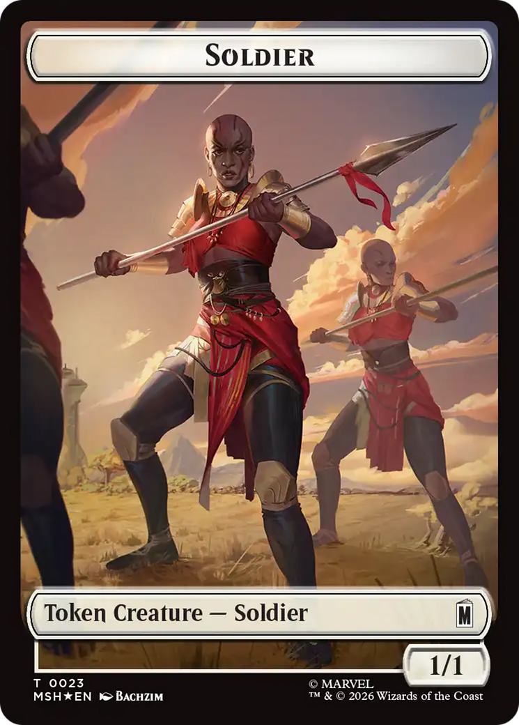 Goat // Soldier Double-Sided Token (Surge Foil) [Marvel Super Heroes Commander Tokens] | Empire Gaming NC
